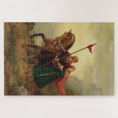 Puzzle Amateurs médiévaux fuyant avec leur cheval (Horizontal)