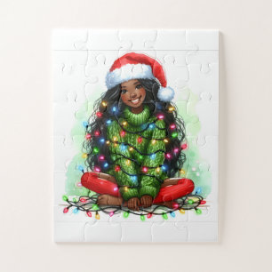 Puzzle Ambiance de Noël Cosy avec Chapeau de Père Noël