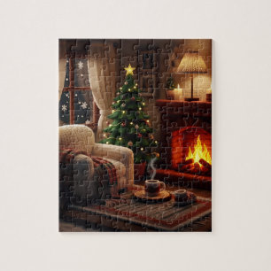Puzzle Ambiance de Noël cosy, dans un style tricoté
