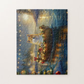 Puzzle American Akita Christmas Festive Voyage (Vertical)