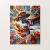 Puzzle American Anglais Coonhound Dog Acrylique Portrait (Vertical)