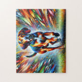 Puzzle American Anglais Coonhound Dog Acrylique Portrait (Vertical)