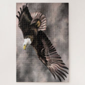 Puzzle American Bald Eagle Flying in Storm Nuds (Vertical)