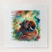 Puzzle American Bison 130724AREF110 - Watercolor (Horizontal)
