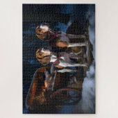 Puzzle American English Foxhound Snowy Sleigh Noël (Vertical)