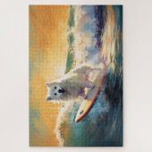 Puzzle American Eskimo Beach Surf Peinture (Vertical)