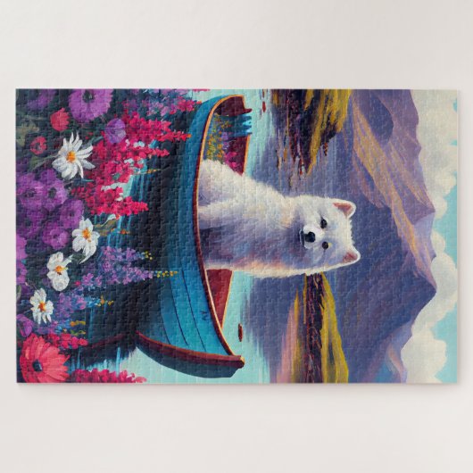 Puzzle American Eskimo Dog on Paddle : Une aventure Pitto (Horizontal)