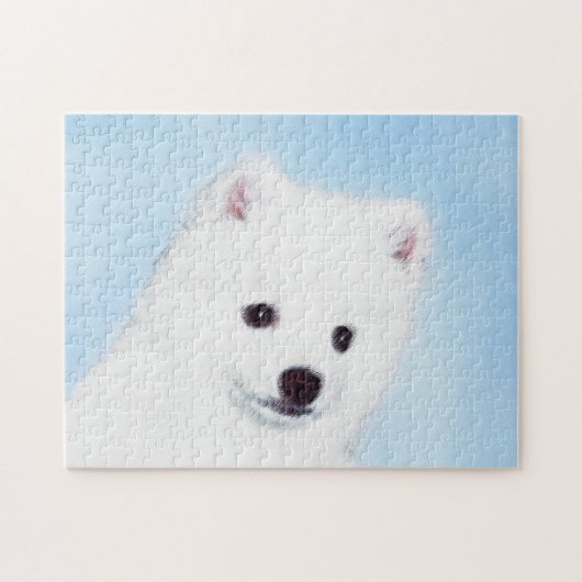 Puzzle American Eskimo Dog Painting - Original Dog Art (Horizontal)