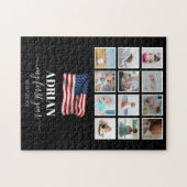 Puzzle American Flag Baby First Year Photo Collage (Horizontal)