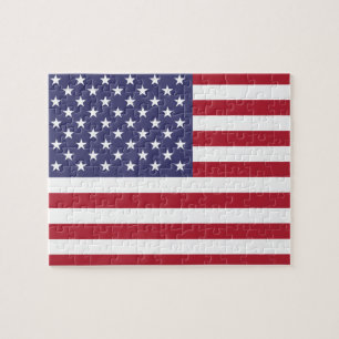 Puzzle American Flag & Red Heart - fan de sports/USA