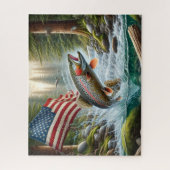 Puzzle American Flag Trout (Vertical)