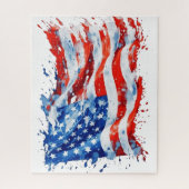 Puzzle American Flag USA Watercolor 4 juillet (Vertical)