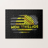 Puzzle American Flag Vintage Softball Maman (Horizontal)