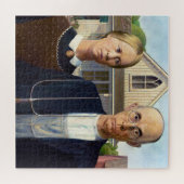 Puzzle American gothique classique peinture Grant Wood (Horizontal)