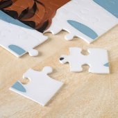 Puzzle American Staffordshire Christmas Snow Holiday  (Côté)