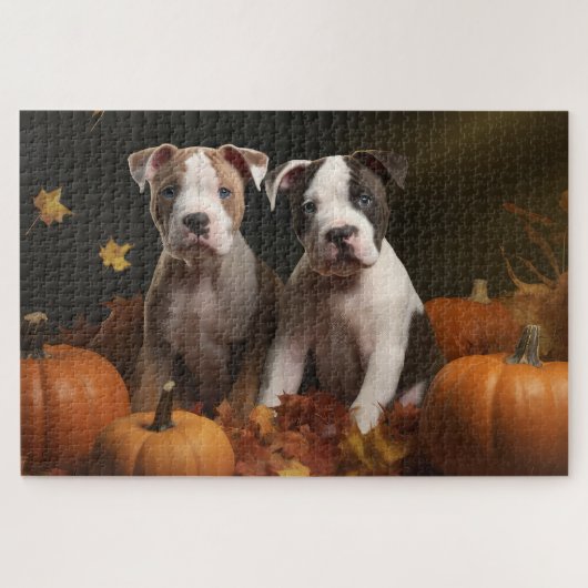 Puzzle American Staffordshire Puppy Automne Délice (Horizontal)