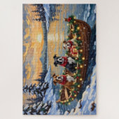 Puzzle American Staffordshire Terrier Christmas Boat (Vertical)