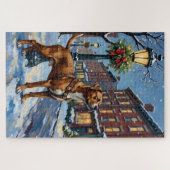 Puzzle American Staffordshire Terrier Christmas City (Horizontal)