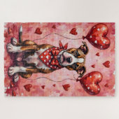 Puzzle American Staffordshire Terrier Valentine Dog Art (Horizontal)