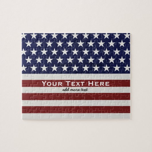 Puzzle American USA Flag Patriotic July 4th Custom (Horizontal)