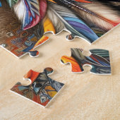 Puzzle Amérindienne féminine avec loup (Côté)