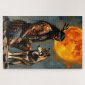 Puzzle Amérindiens et loups (Horizontal)