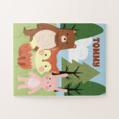 Puzzle Amis de la forêt Personnalisé Fox Bear Bunny Puzzl (Horizontal)