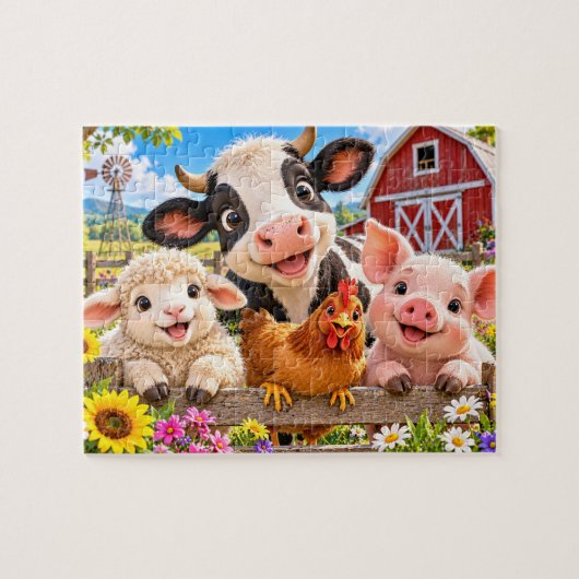 Puzzle Amis des animaux de la ferme (Horizontal)