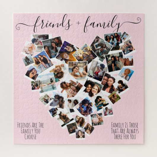 Puzzle Amis et famille Citations Photo Heart (Vertical)