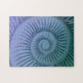 Puzzle Ammonite violette et verte en spirale (Horizontal)