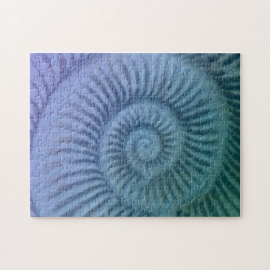 Puzzle Ammonite violette et verte en spirale (Horizontal)