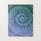 Puzzle Ammonite violette et verte en spirale (Vertical)