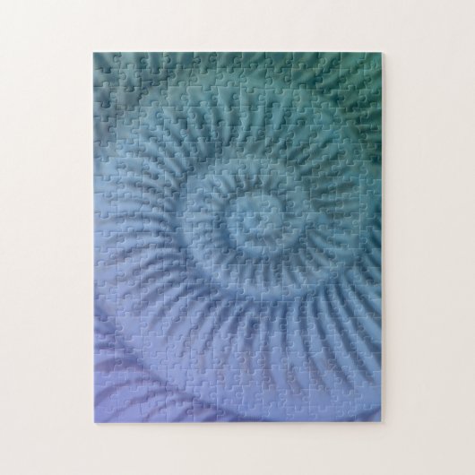 Puzzle Ammonite violette et verte en spirale (Vertical)