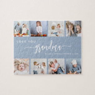 Puzzle Amour à Grand-Mère 8 Collage de Photos Bleu Poussi