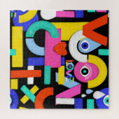 Puzzle Amour Abstrait, yeux : motif coloré (Horizontal)