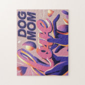 Puzzle Amour Chien maman rose pourpre (Vertical)
