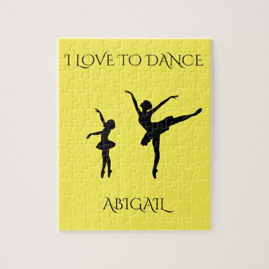 Puzzle "Amour danser" avec nom personnalisé. (Vertical)