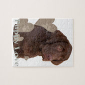 Puzzle Amour de chiot de laboratoire de chocolat (Horizontal)