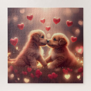 Puzzle Amour de chiot mignon