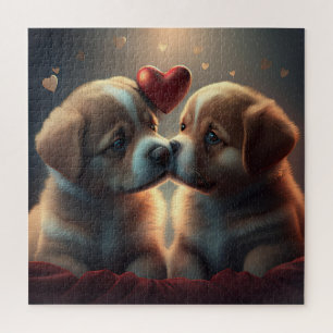 Puzzle Amour de chiot mignon