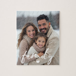 Puzzle Amour de famille cœur écriture moderne photo