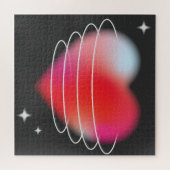 Puzzle Amour de l'espace, coeur rouge hitech design valen (Horizontal)