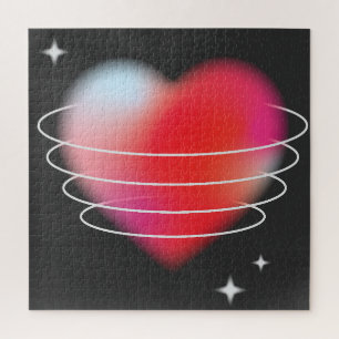 Puzzle Amour de l'espace, coeur rouge hitech design valen