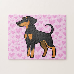 Puzzle Amour de Pinscher de dobermann (oreilles souples)