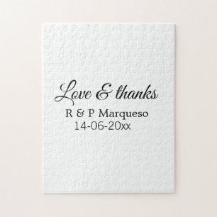 Puzzle Amour & merci ajouter nom du couple mariage ajoute