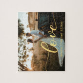 Puzzle amour, or chic calligraphie mariage campagnard pho (Vertical)