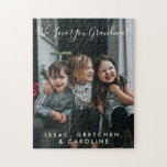 Puzzle Amour personnalisé Vous Grand-mère Photo manuscrit<br><div class="desc">Amour personnalisé You Grandma Photo avec Typographie manuscrite Puzzle (tout le texte peut être customisé pour que vous puissiez le personnaliser avec le nom que la grand-mère de votre famille appelle)</div>