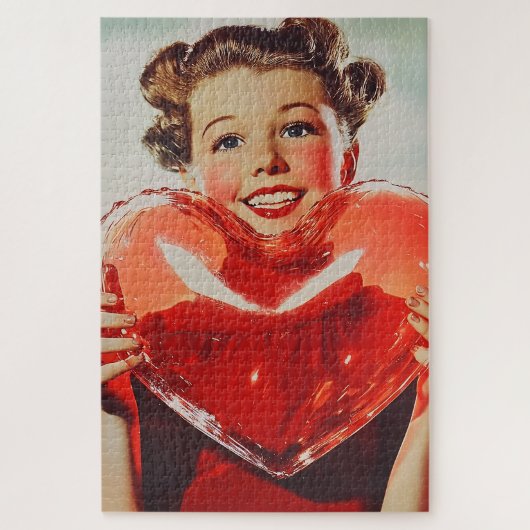 Puzzle Amour rétro : 1950s Luminosité cardiaque (Vertical)