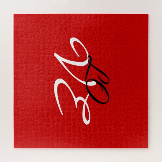 Puzzle Amour Rouge Blanc Noir Calligraphie Script (Horizontal)