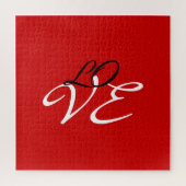 Puzzle Amour Rouge Blanc Noir Calligraphie Script (Vertical)